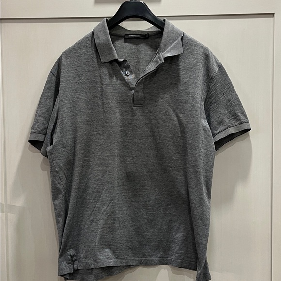 Ermenegildo Zegna Other - Ermenegildo Zegna Charcoal Polo Shirt with subtle contrast collar &’sleeve band
